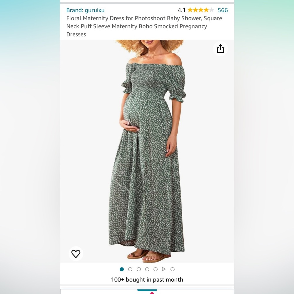 Guruxi Amazon Floral Maternity Dress